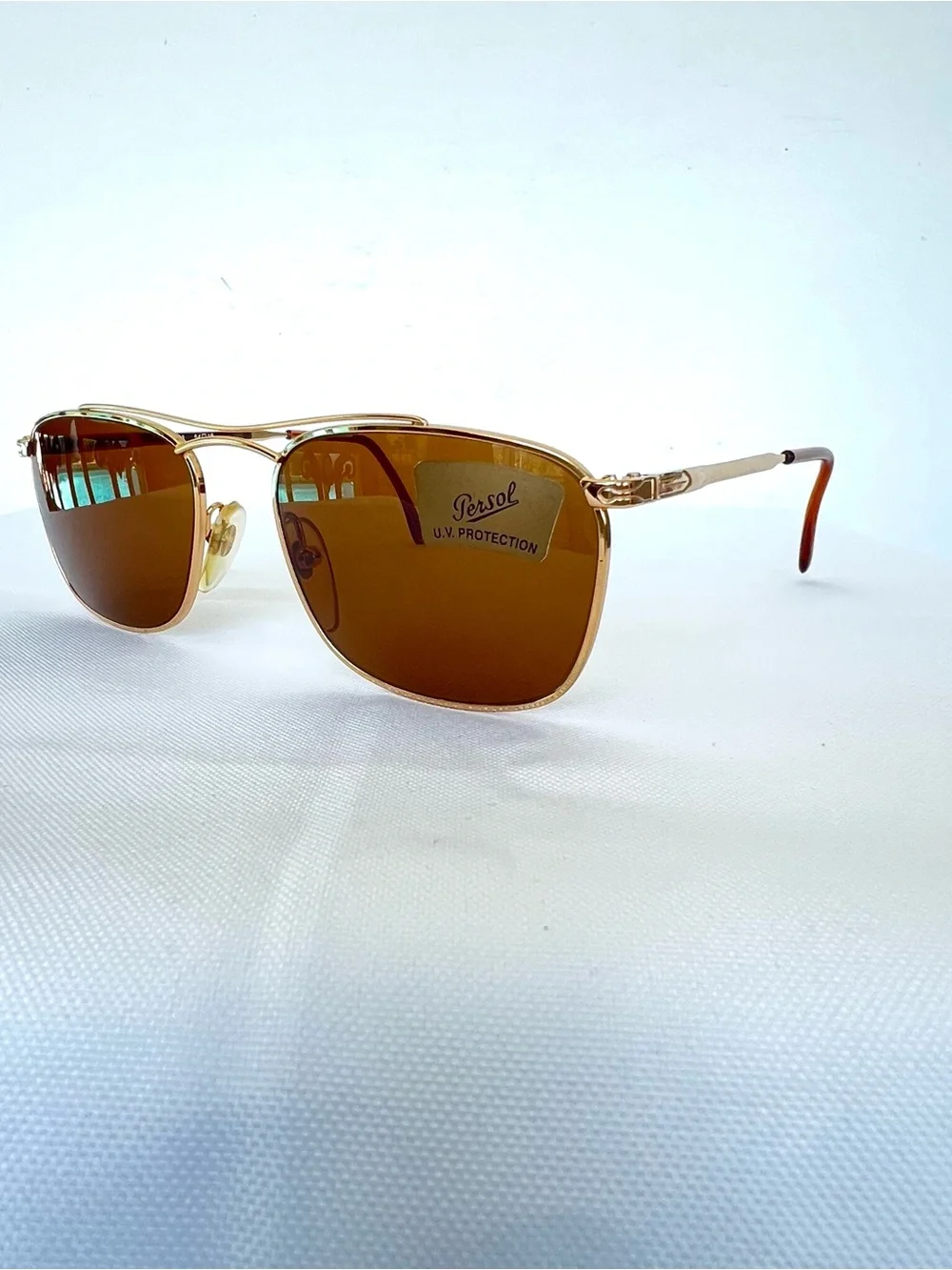 PERSOL Italy RATTI PM473 DIC DR Gold Metal Frame Brown Lens Aviators Sunglasses